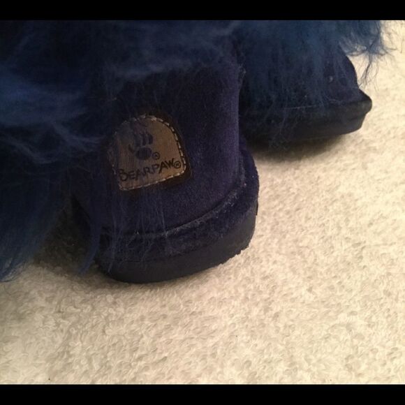 BEARPAW BOOT BLUE CURLY LAMB FUR SHEEPSKIN Sz 13 - Picture 7 of 8